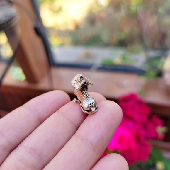 Vintage Antique Solid 925 Sterling Silver Nursery Rhyme Shoe Boot Charm - Picture 12 of 16